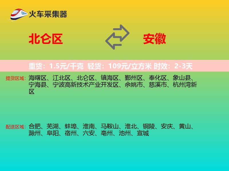 北仑区到安徽长途搬家