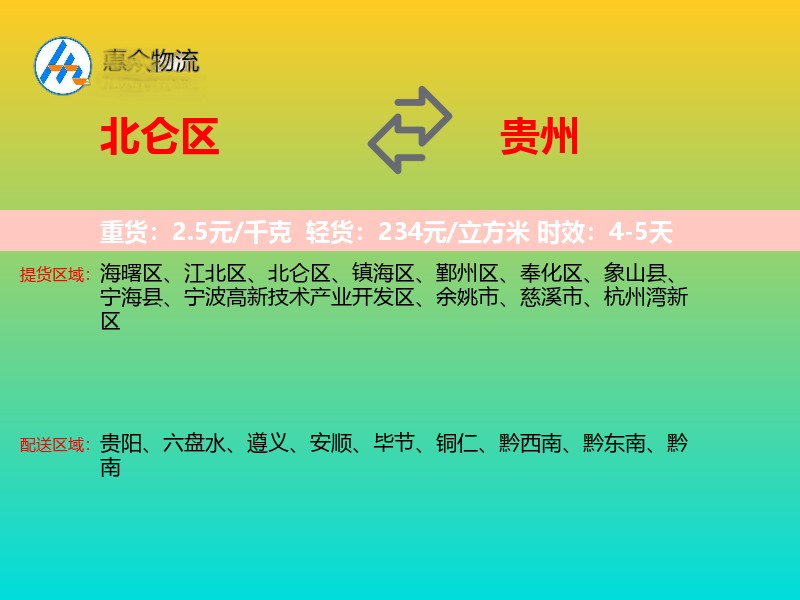 北仑区到贵州长途搬家