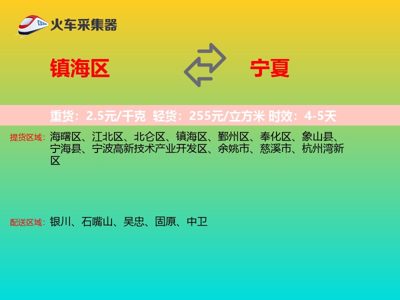 镇海区到宁夏长途搬家