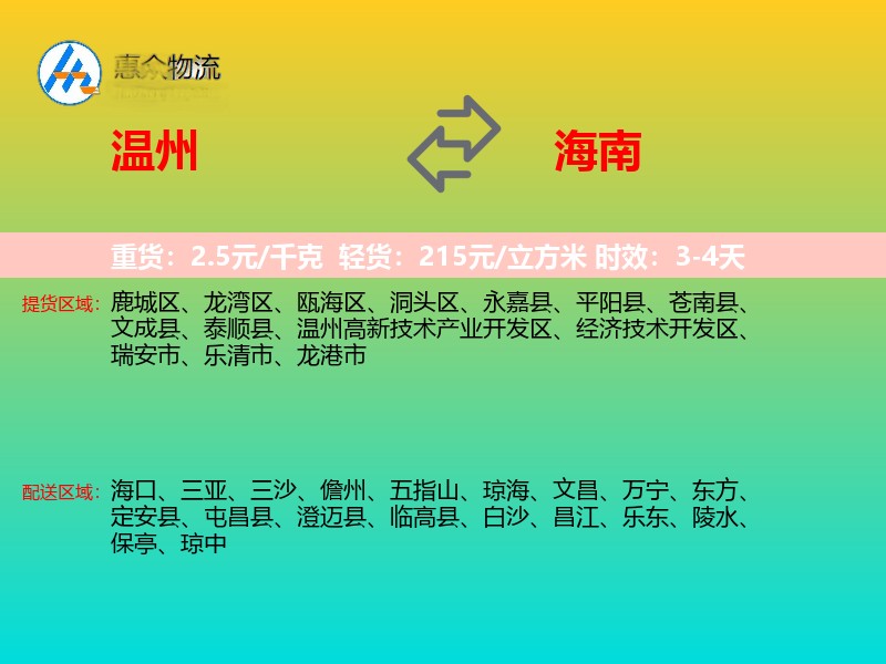 温州到海南长途搬家