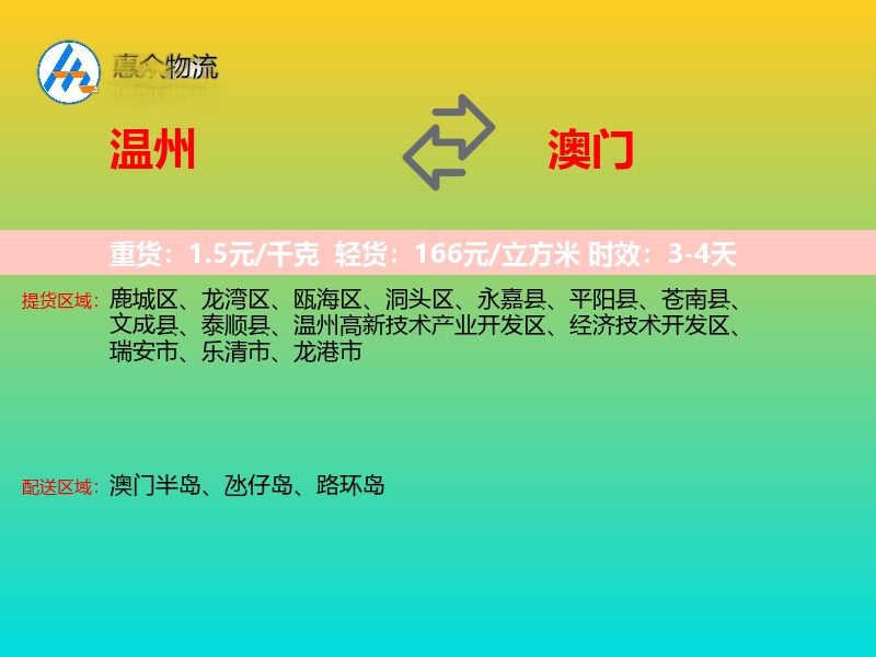 温州到澳门长途搬家
