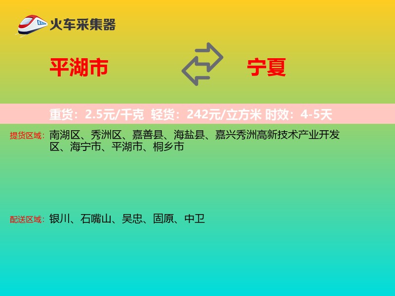 平湖市到宁夏轿车托运