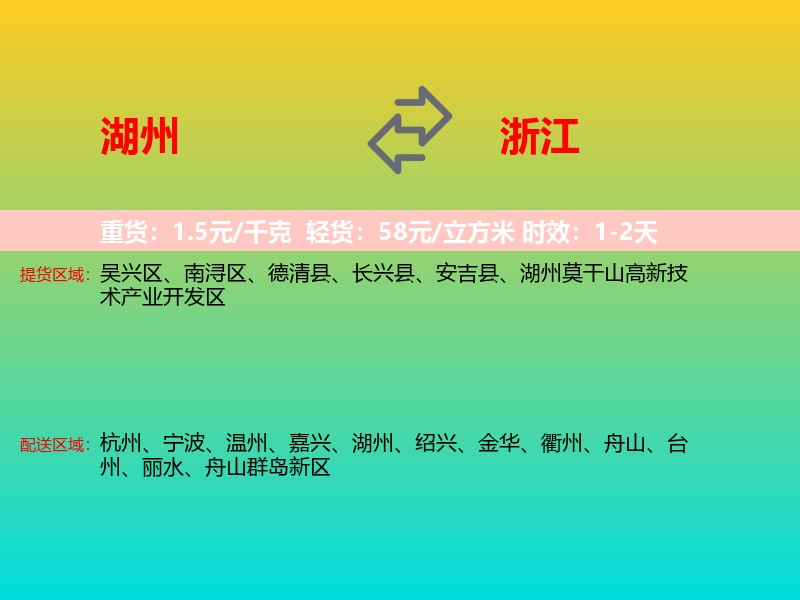 湖州到浙江长途搬家
