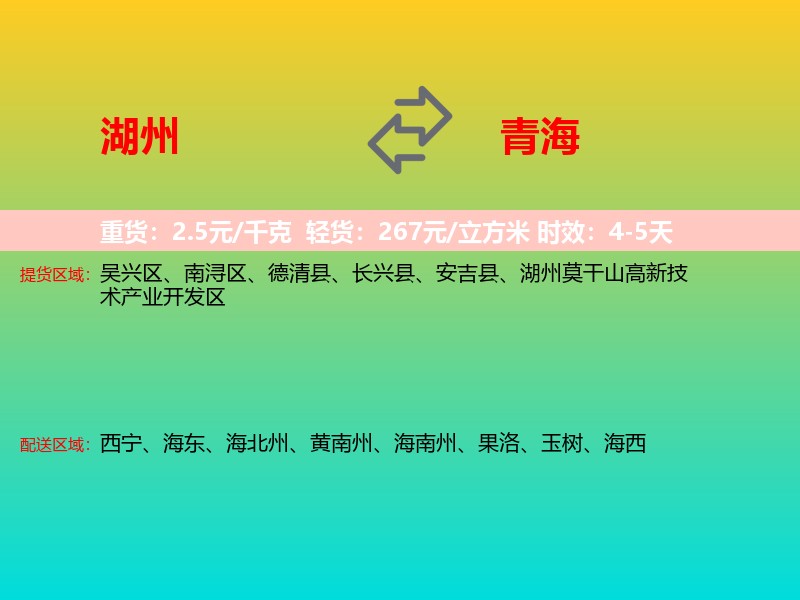 湖州到青海长途搬家