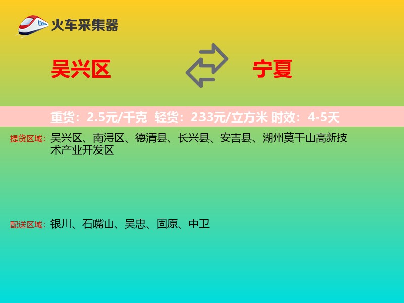吴兴区到宁夏长途搬家