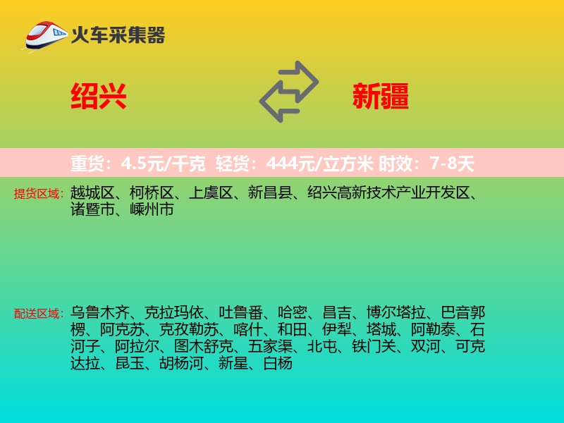绍兴到新疆轿车托运