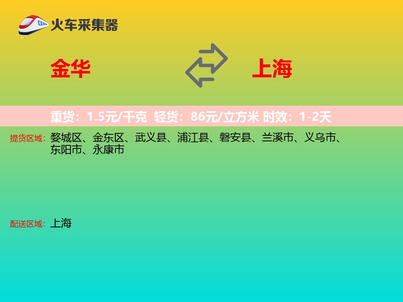 金华到上海物流专线