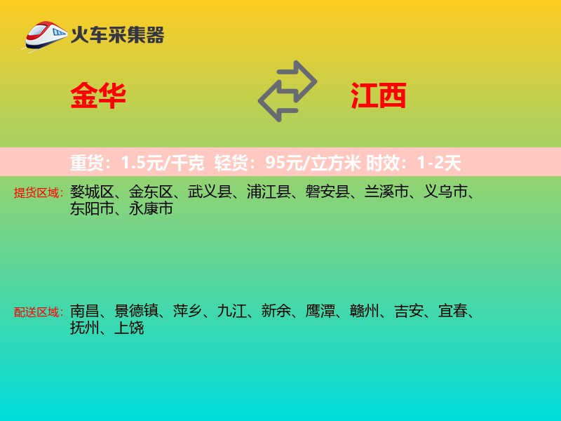 金华到江西物流专线