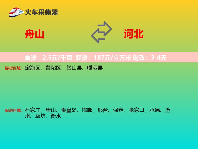 舟山到河北长途搬家