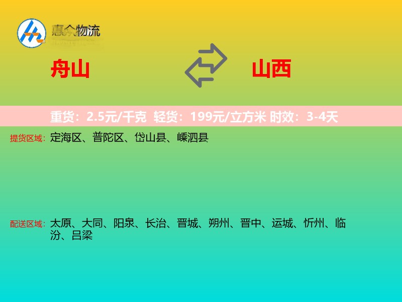 舟山到山西轿车托运