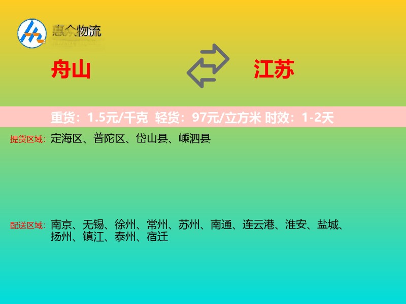 舟山到江苏长途搬家