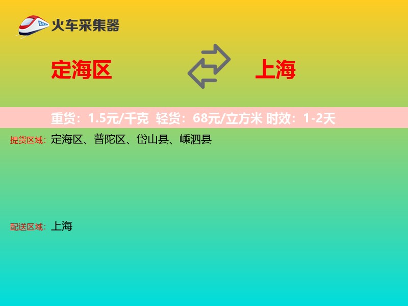 定海区到上海物流专线