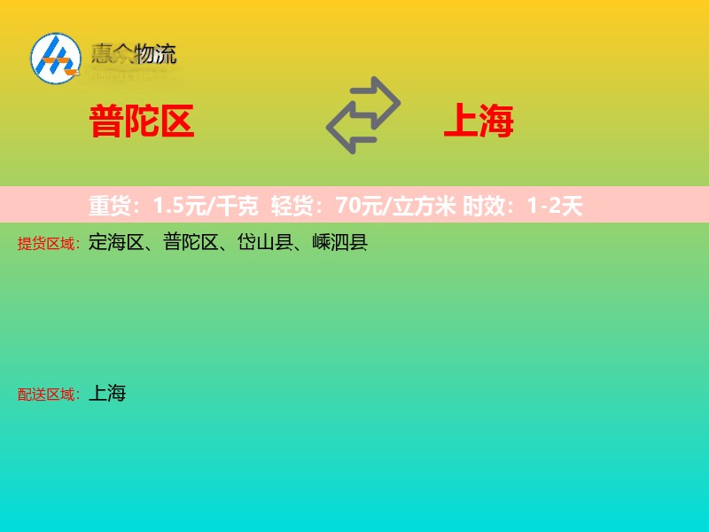 普陀区到上海物流专线