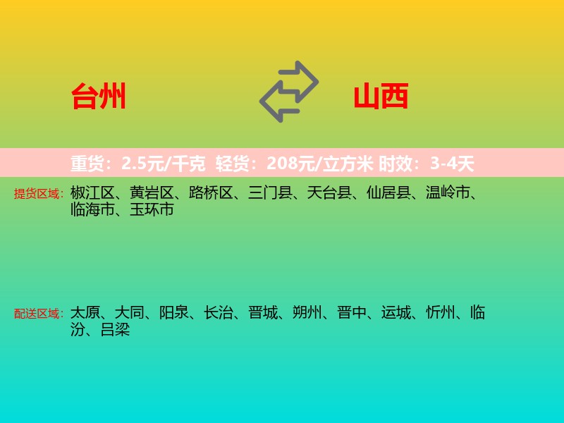 台州到山西长途搬家
