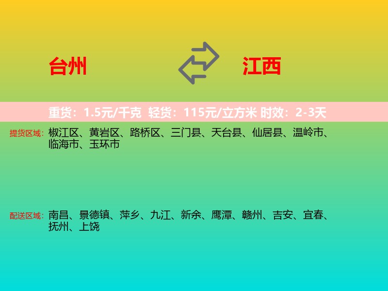台州到江西长途搬家