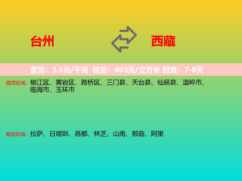 台州到西藏长途搬家