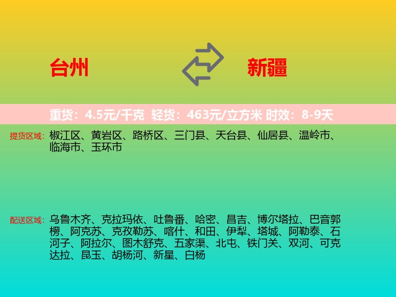 台州到新疆长途搬家