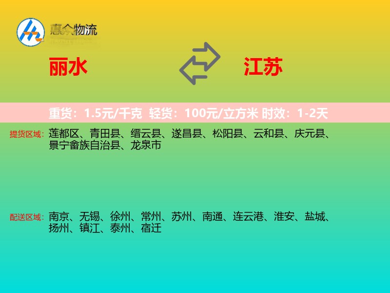 丽水到江苏长途搬家