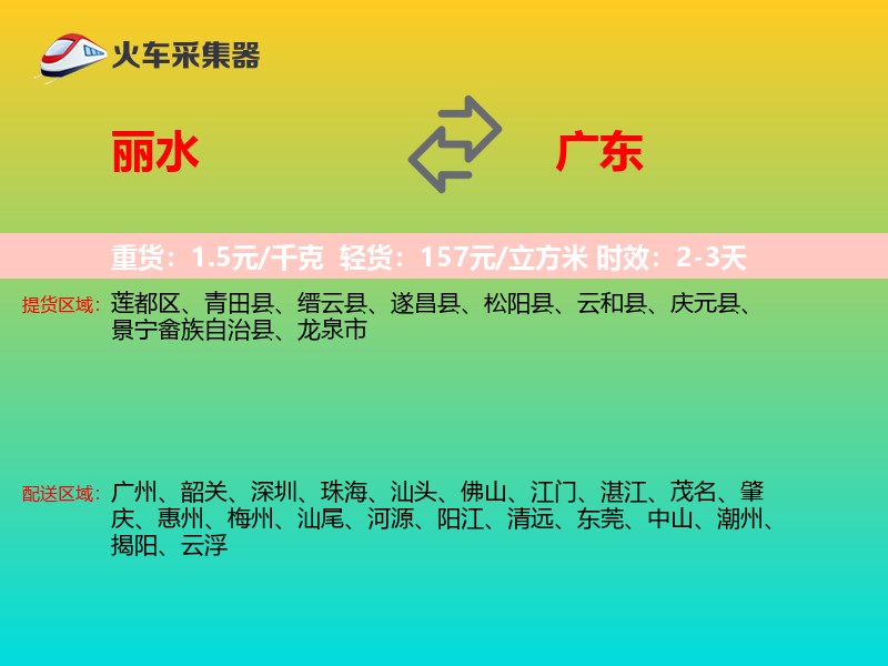 丽水到广东物流专线