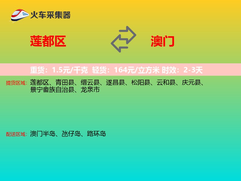 莲都区到澳门长途搬家