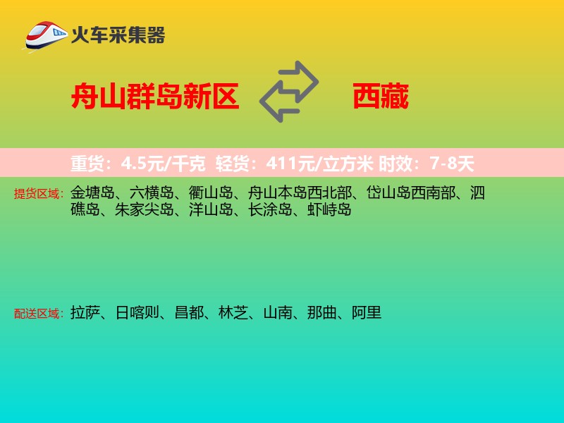 舟山群岛新区到西藏物流专线