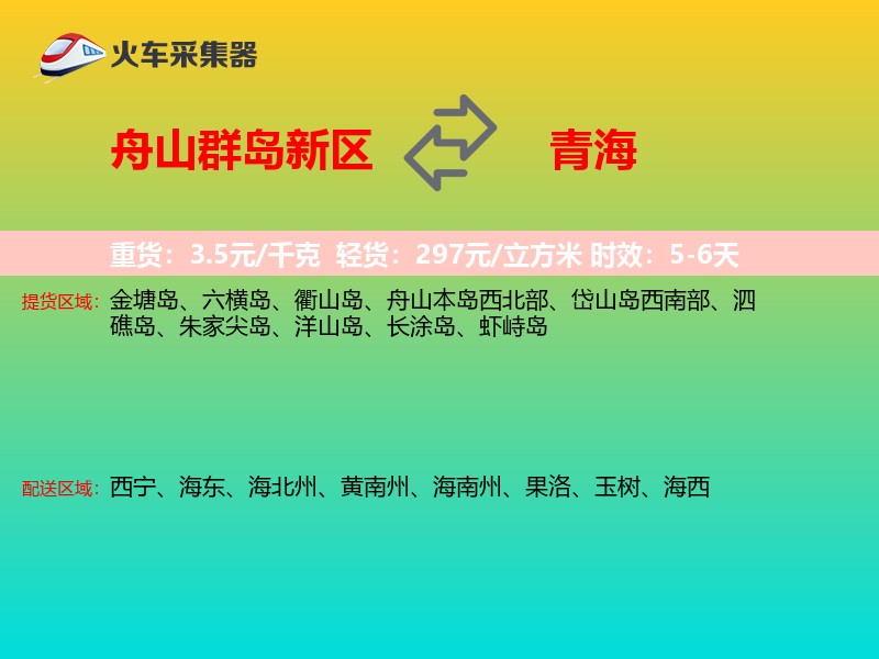 舟山群岛新区到青海物流专线