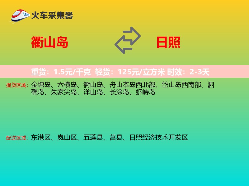 衢山岛到日照物流专线
