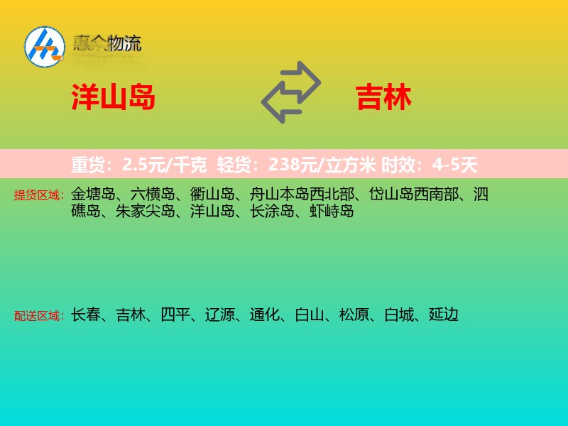 洋山岛到吉林长途搬家