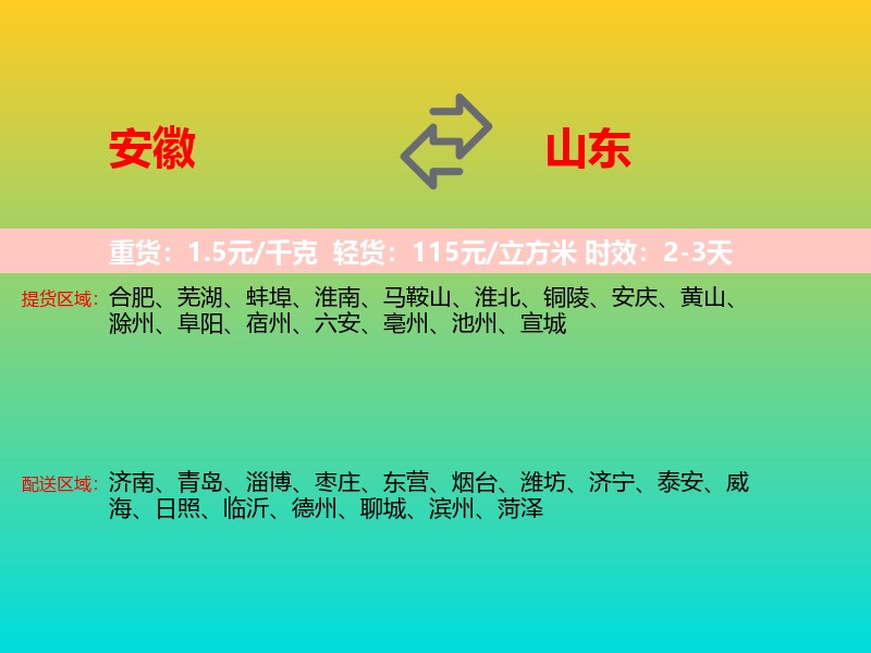 安徽到山东长途搬家
