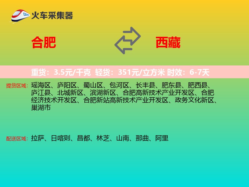 合肥到西藏物流专线
