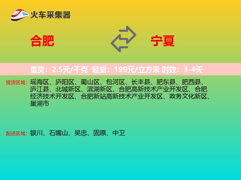 合肥到宁夏长途搬家