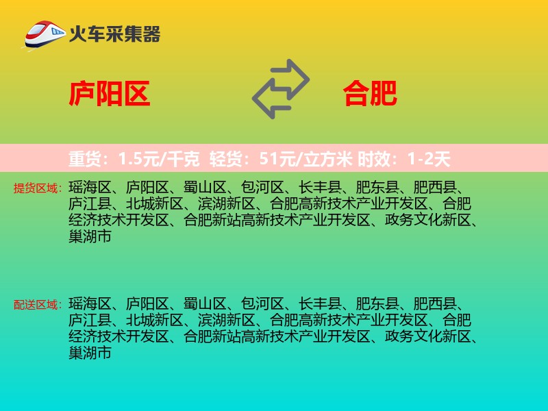 庐阳区到合肥物流专线