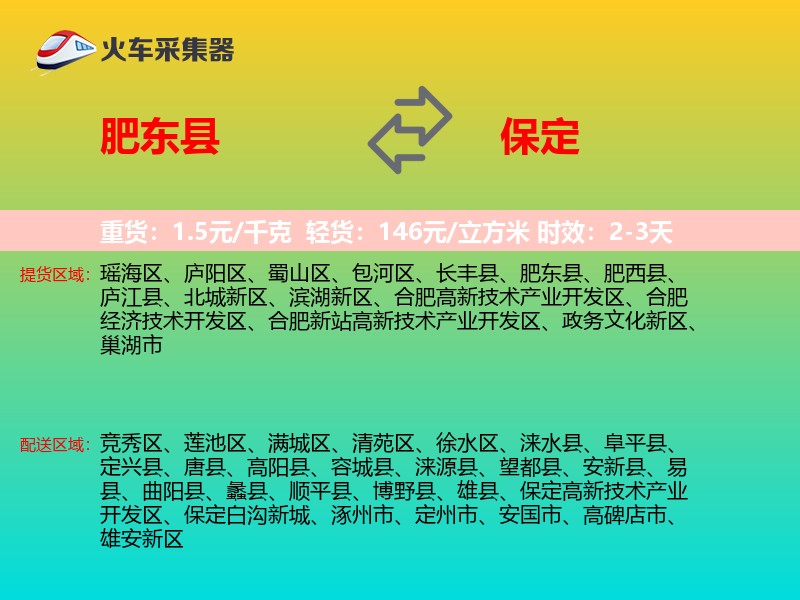 肥东县到保定物流专线