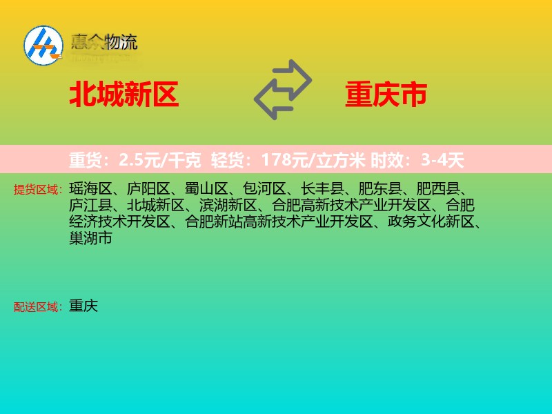 北城新区到重庆市长途搬家