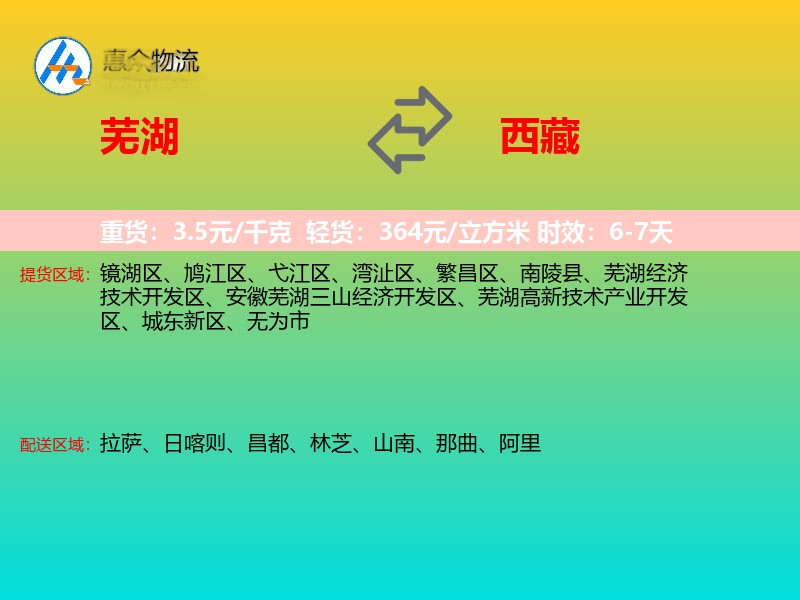 芜湖到西藏长途搬家