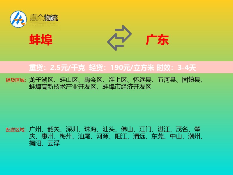 蚌埠到广东轿车托运