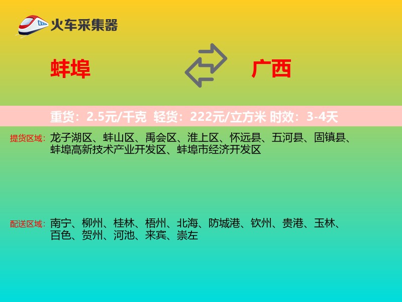 蚌埠到广西轿车托运