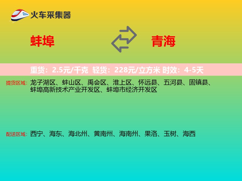 蚌埠到青海物流专线
