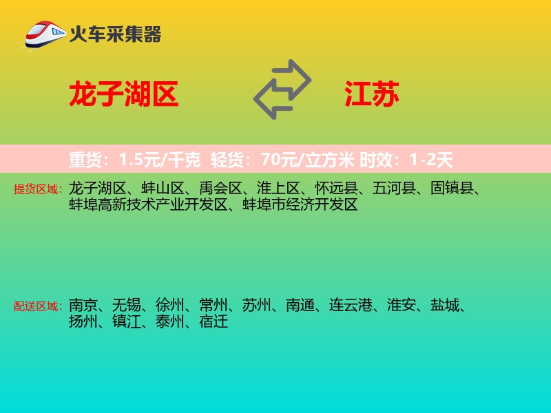 龙子湖区到江苏长途搬家