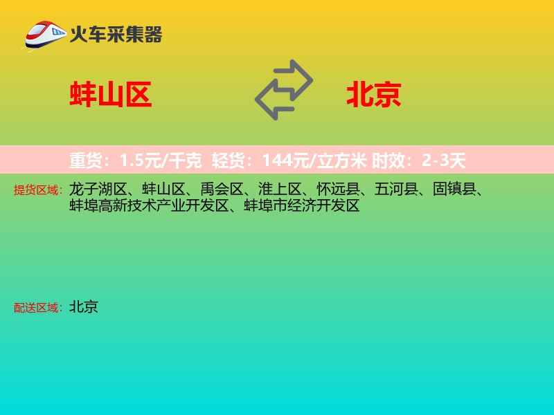 蚌山区到北京物流专线