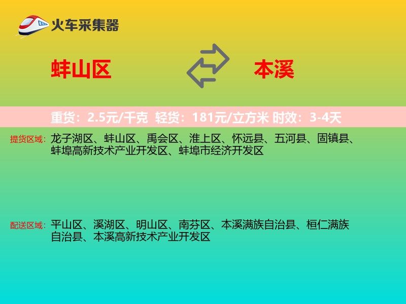 蚌山区到本溪物流专线
