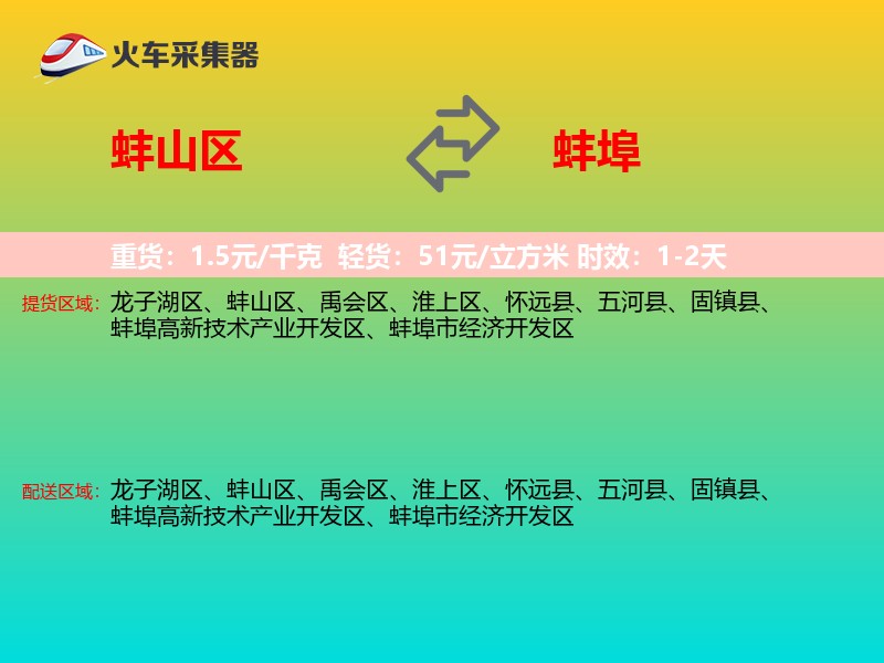 蚌山区到蚌埠物流专线