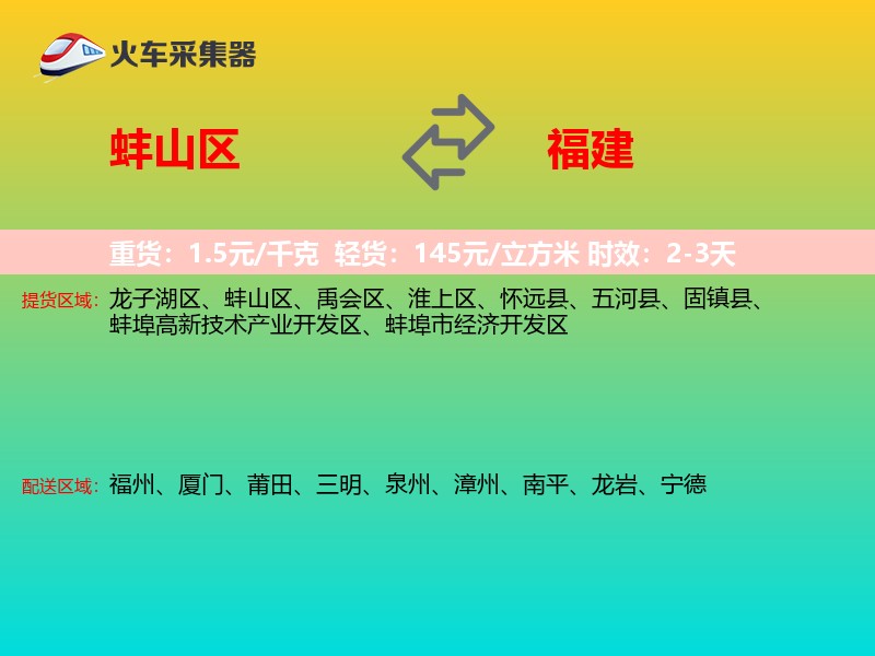 蚌山区到福建长途搬家