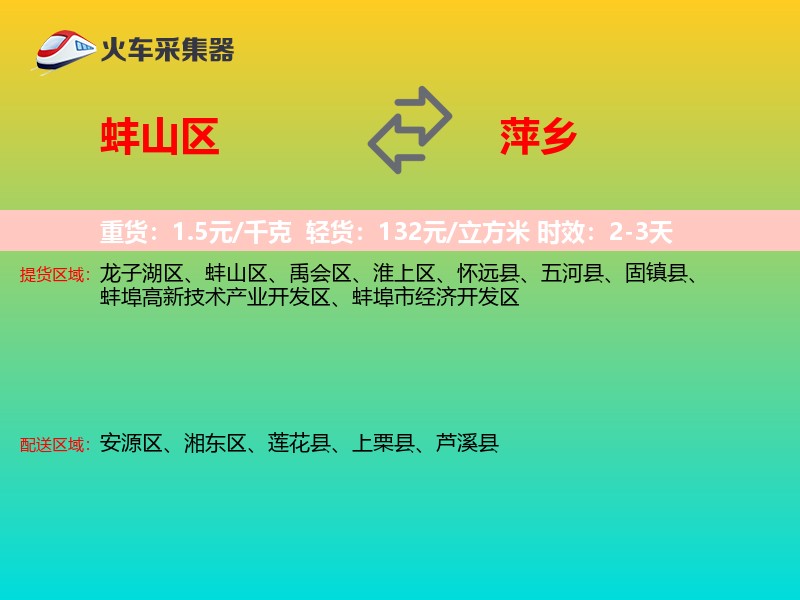 蚌山区到萍乡物流专线