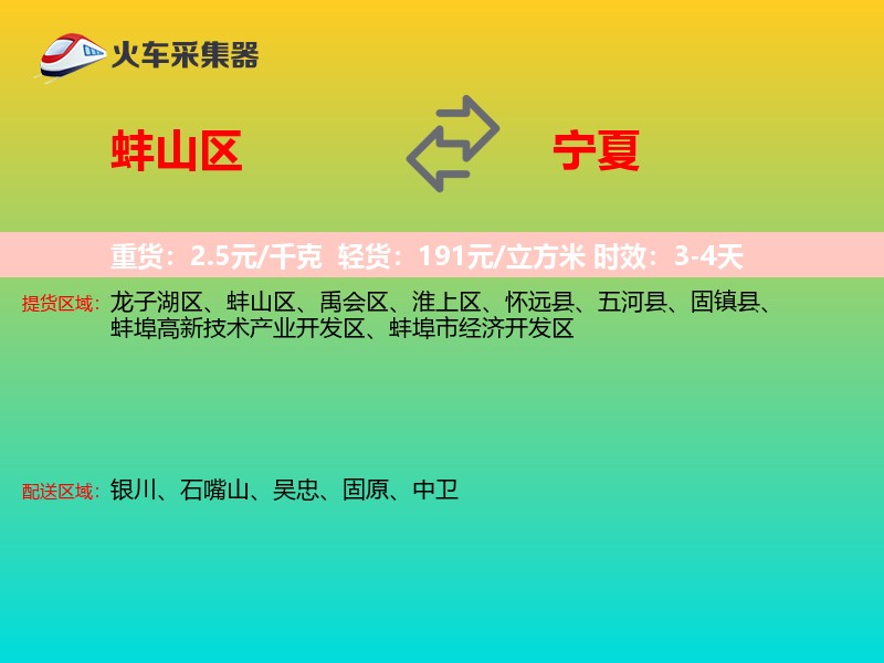 蚌山区到宁夏物流专线