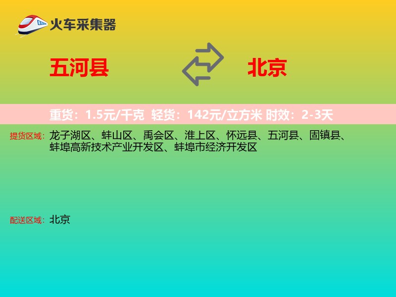 五河县到北京物流专线