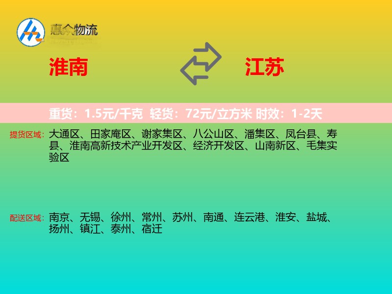 淮南到江苏长途搬家