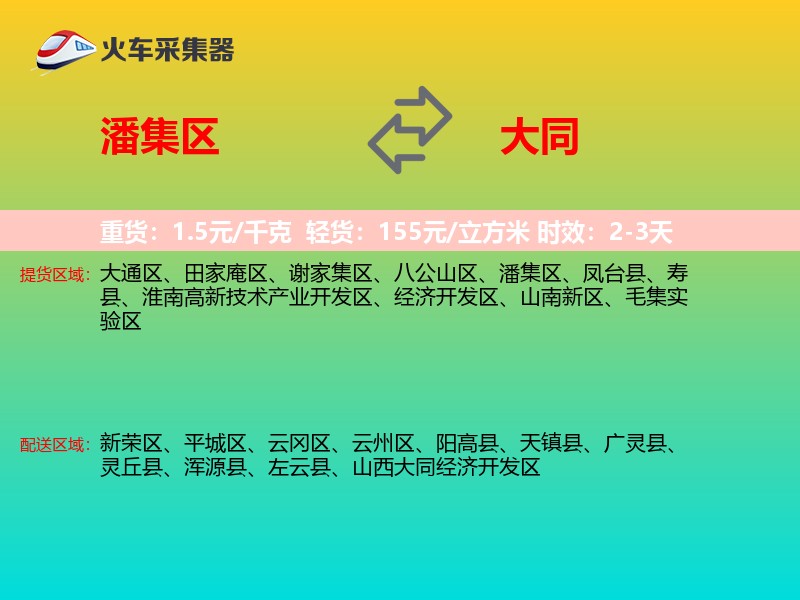 潘集区到大同物流专线