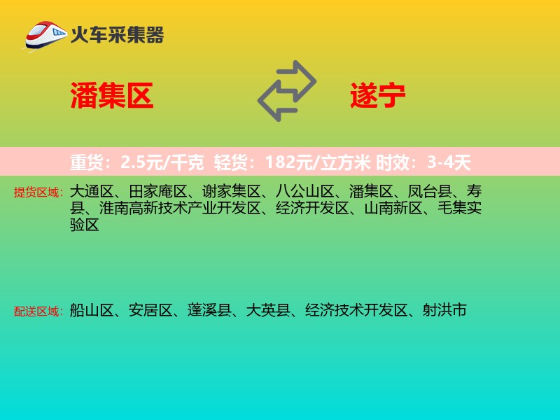 潘集区到遂宁物流专线
