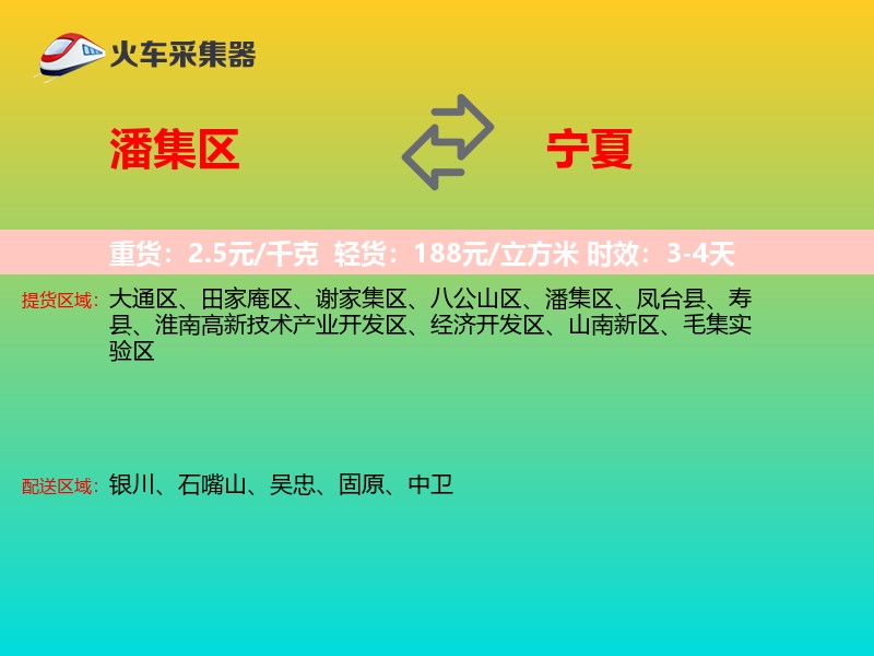 潘集区到宁夏物流专线